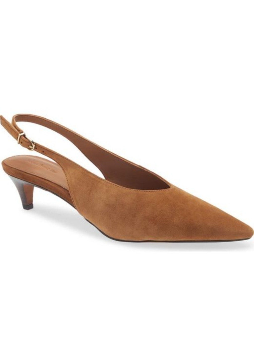 Madewell The Emilie Slingback Suede Pump - Russet